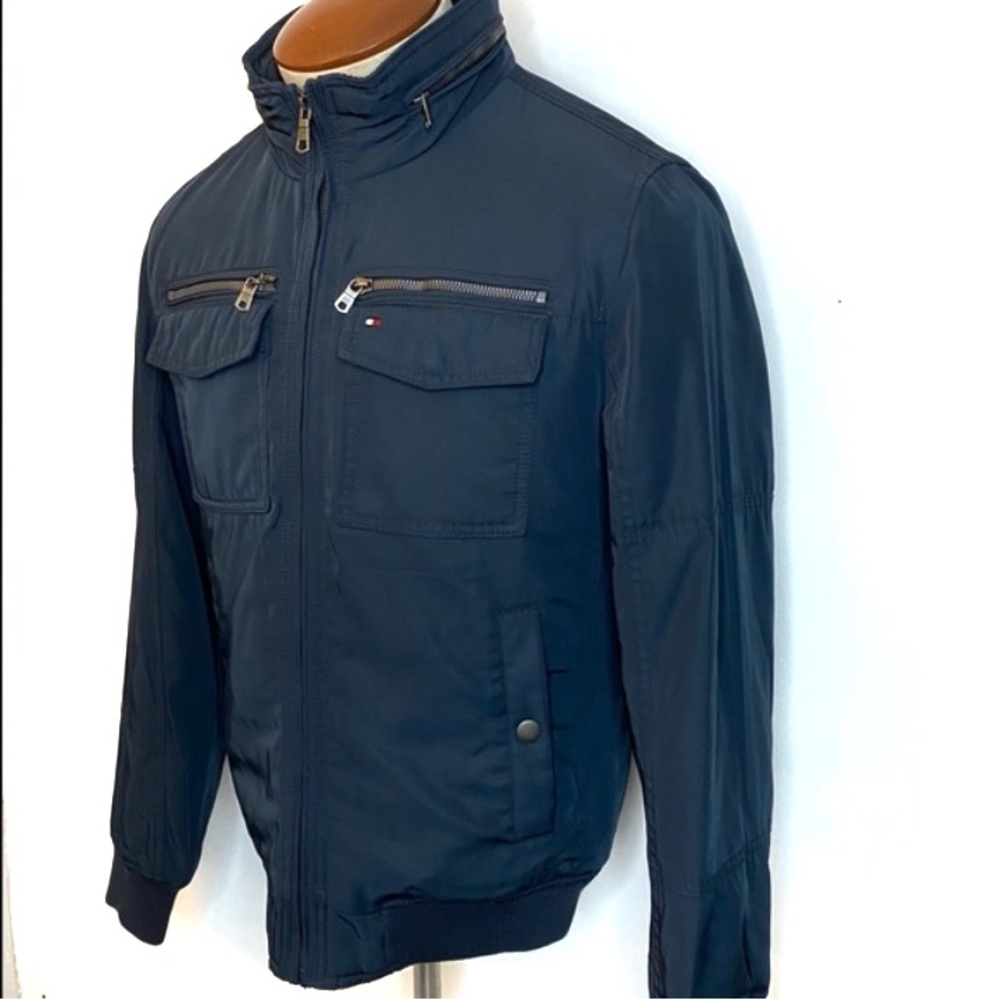 Tommy Hilfiger Men’s Navy Blue Full Zip Performance Hooded Field Jacket Medium